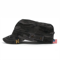 ililily Camouflage Military Cadet Cap Vintage Army Style Hat with Adjustable Strap