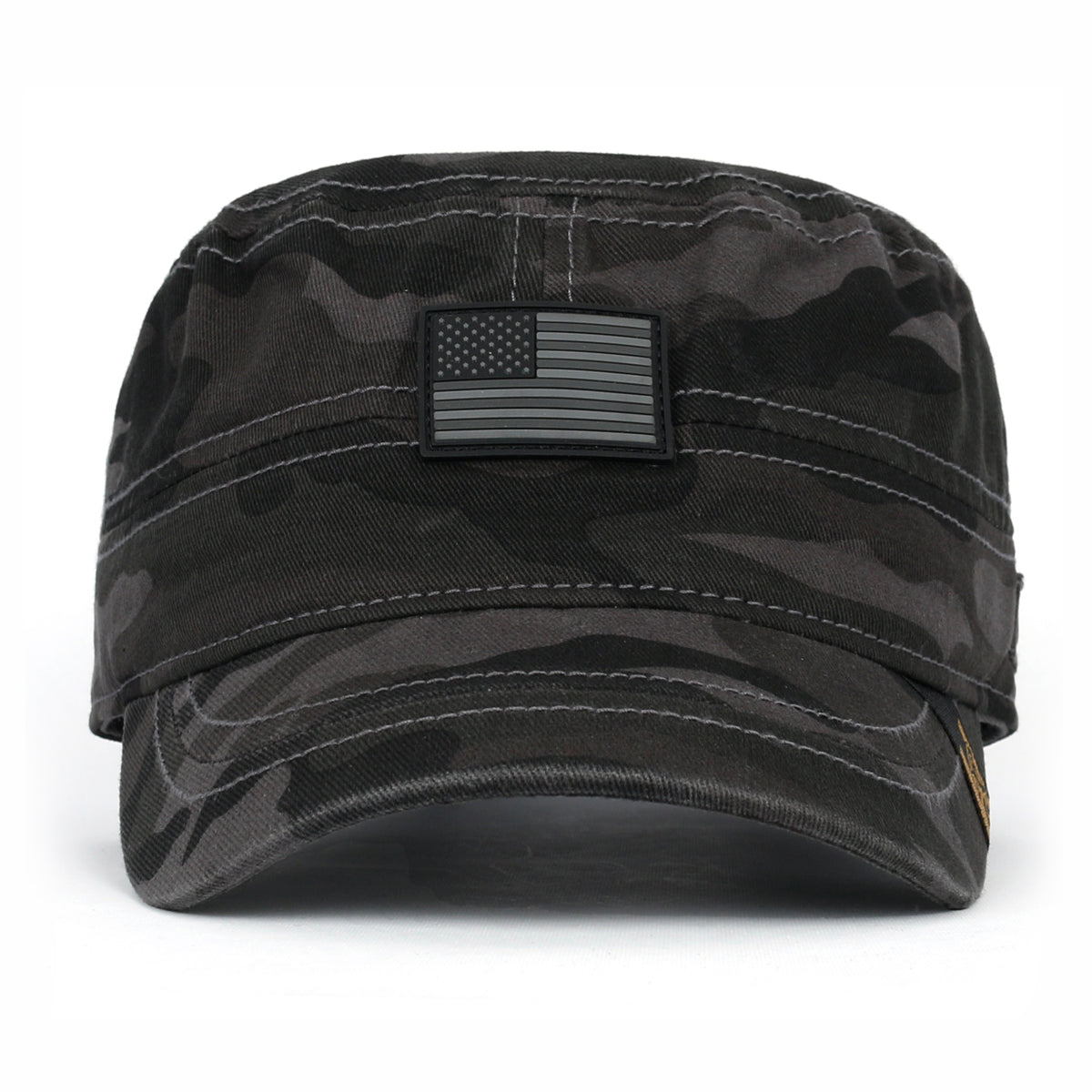 ililily Camouflage Military Cadet Cap Vintage Army Style Hat with Adjustable Strap