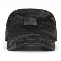ililily Camouflage Military Cadet Cap Vintage Army Style Hat with Adjustable Strap