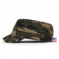 ililily Camouflage Military Cadet Cap Vintage Army Style Hat with Adjustable Strap