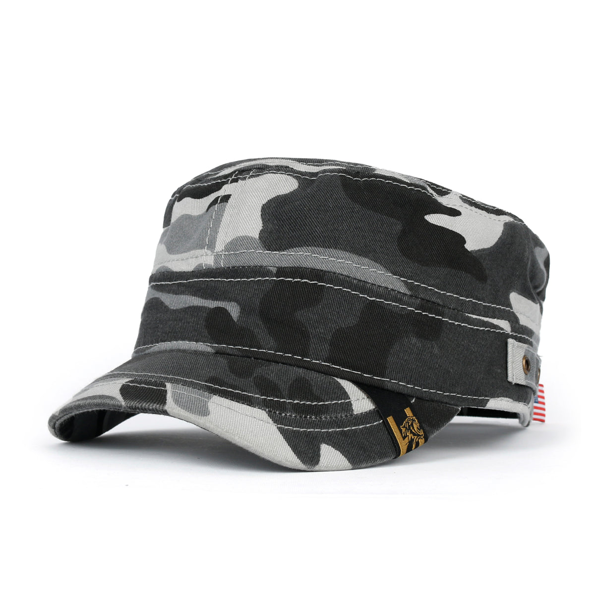 ililily Camouflage Military Cadet Cap Vintage Army Style Hat with Adjustable Strap