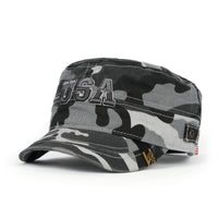 ililily Camouflage Military Cadet Cap Vintage Army Style Hat with Adjustable Strap