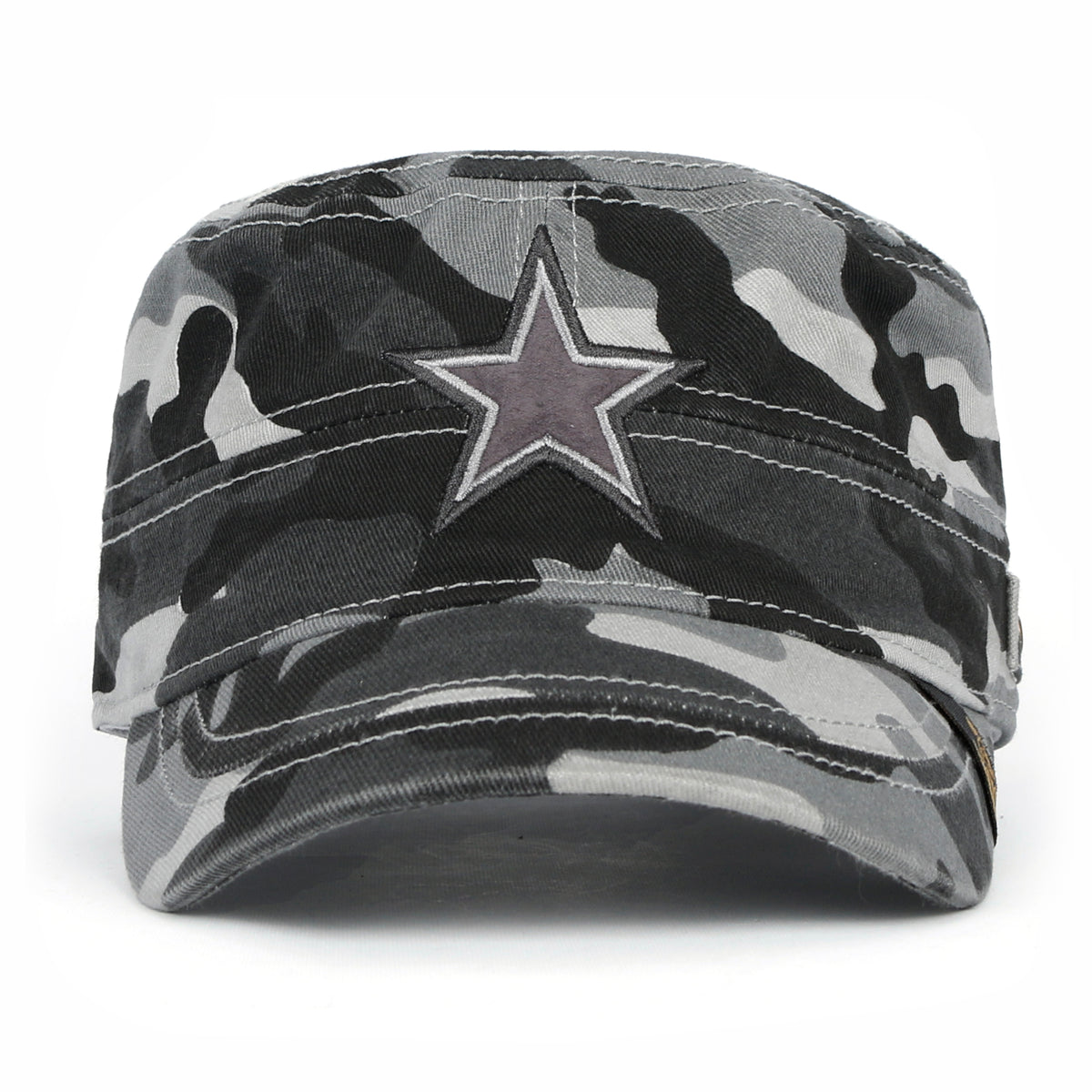 ililily Camouflage Military Cadet Cap Vintage Army Style Hat with Adjustable Strap