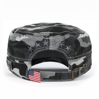 ililily Camouflage Military Cadet Cap Vintage Army Style Hat with Adjustable Strap
