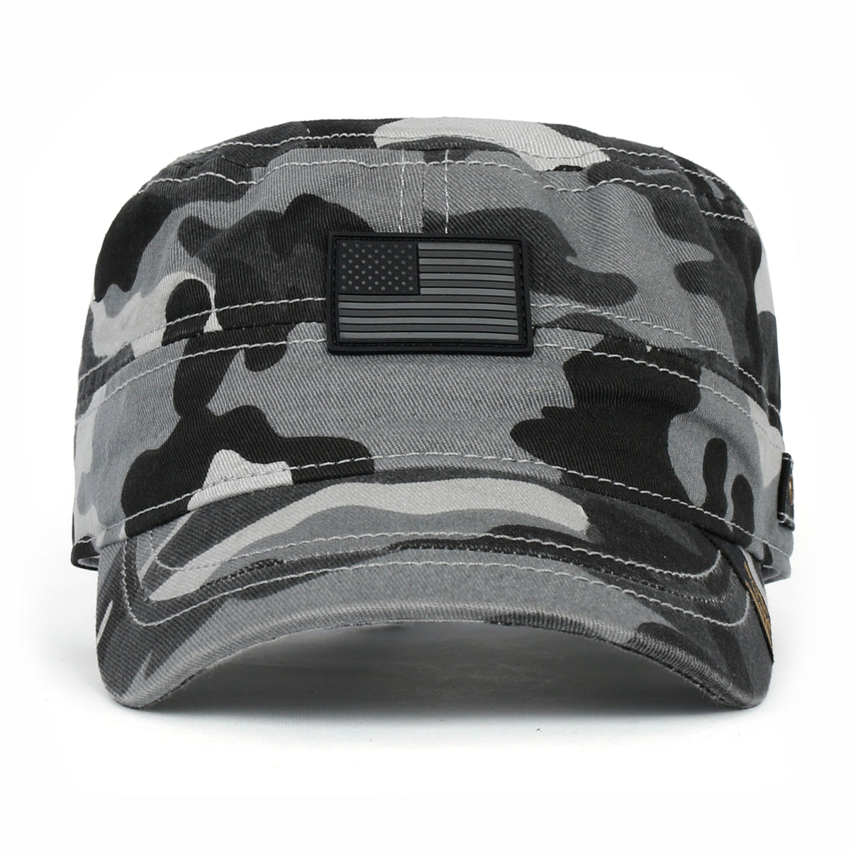 ililily Camouflage Military Cadet Cap Vintage Army Style Hat with Adjustable Strap