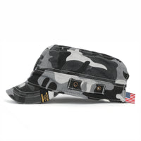 ililily Camouflage Military Cadet Cap Vintage Army Style Hat with Adjustable Strap