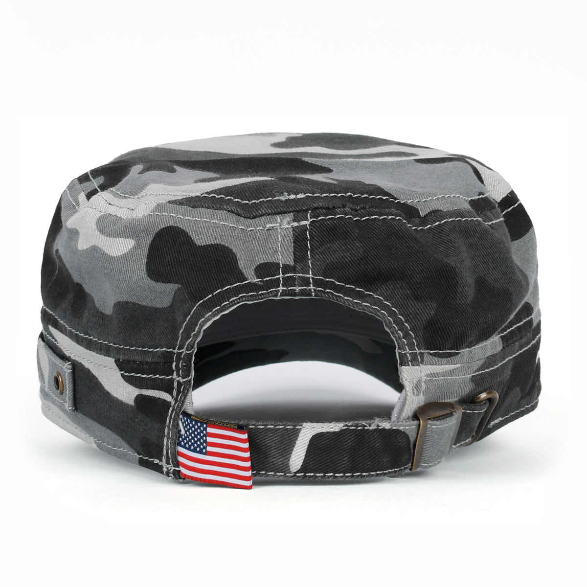 ililily Camouflage Military Cadet Cap Vintage Army Style Hat with Adjustable Strap