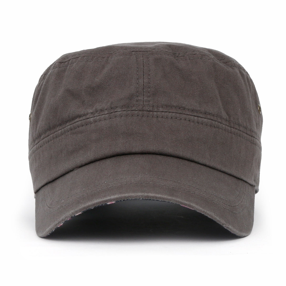 ililily Patterned Underbrim Herringbone Cadet Cap Vintage Military Army Hat