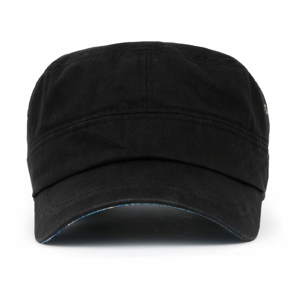 ililily Patterned Underbrim Herringbone Cadet Cap Vintage Military Army Hat