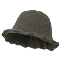 ililily Women Knitted Floppy Round Top Fedora Feminine Bucket Hat