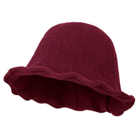ililily Women Knitted Floppy Round Top Fedora Feminine Bucket Hat