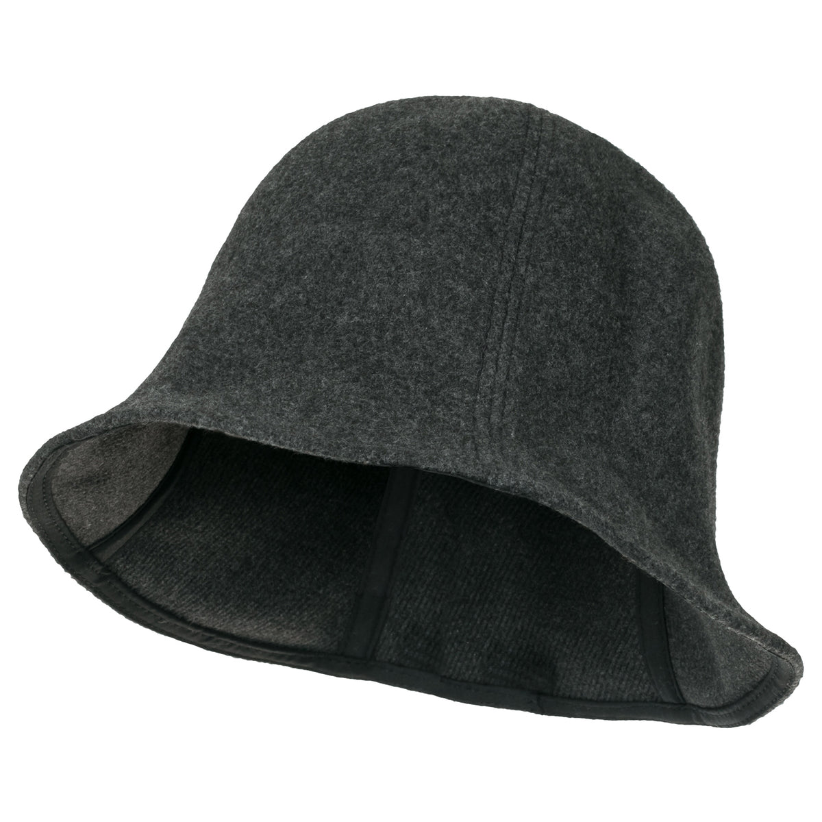 ililily Wool-Blend Solid Color Floppy Round Top Fedora Soft Bucket Hat