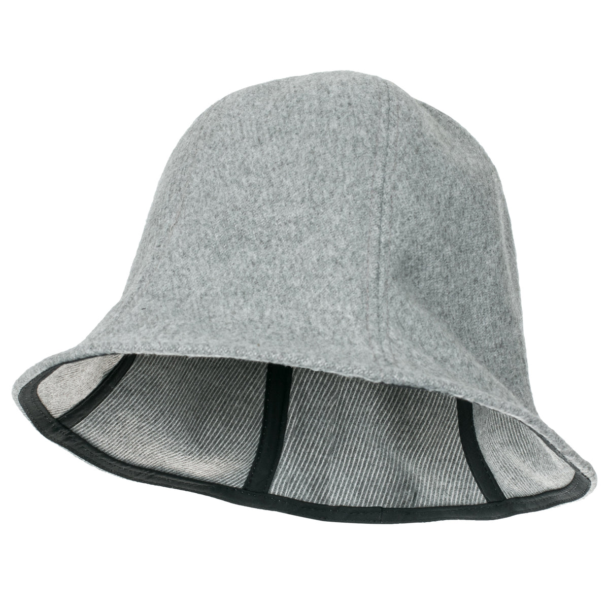 ililily Wool-Blend Solid Color Floppy Round Top Fedora Soft Bucket Hat