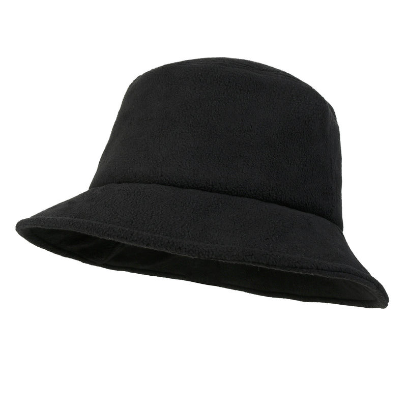 ililily Color Fleece Flat Top Fedora Warm Winter Bucket Hat