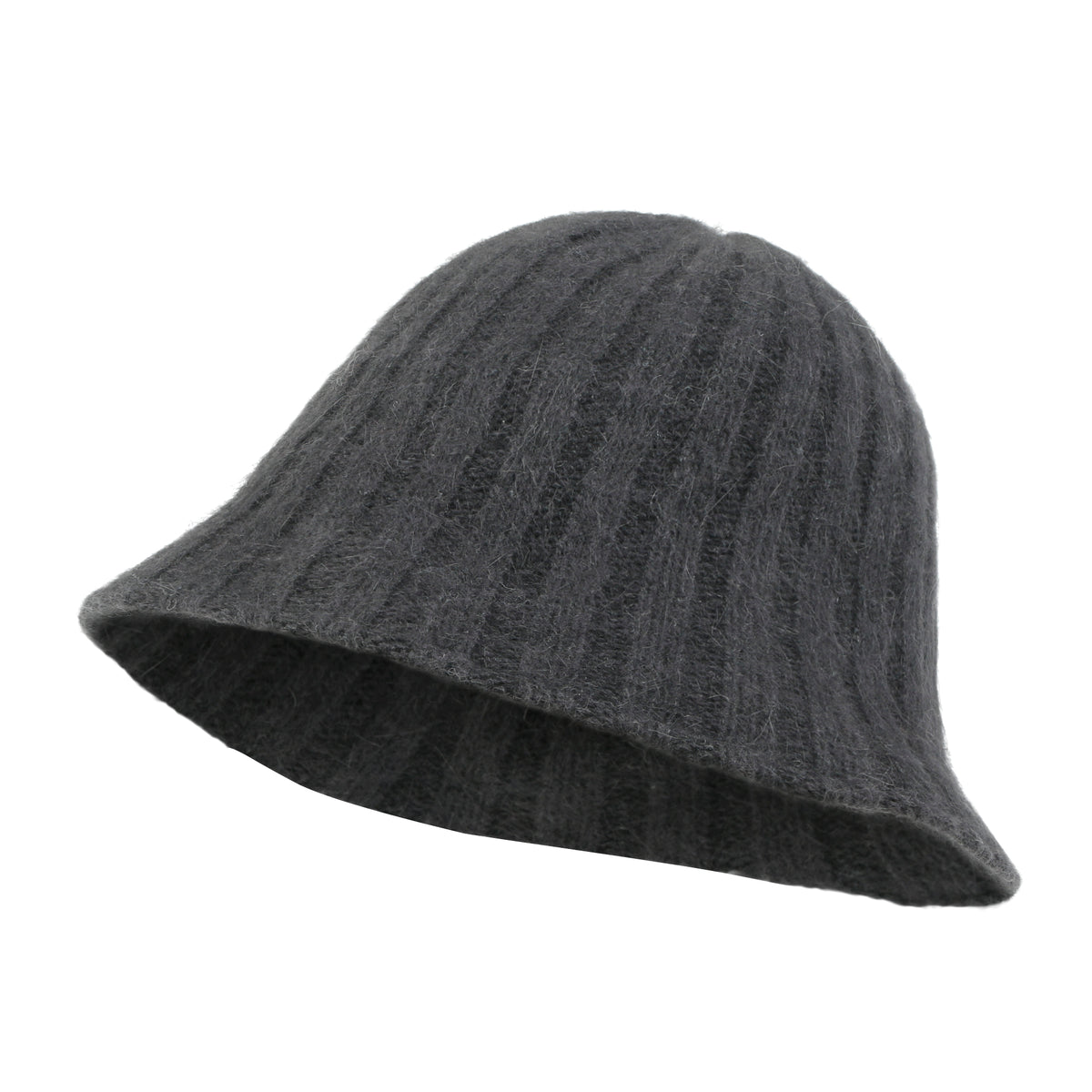 ililily Crochet Knitted Angora Blended Fedora Color Winter Bucket Hat