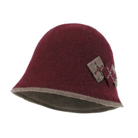 ililily Diamond Shape Knitted Wool Blended Bucket Hat Foldable Winter Bowler Hat