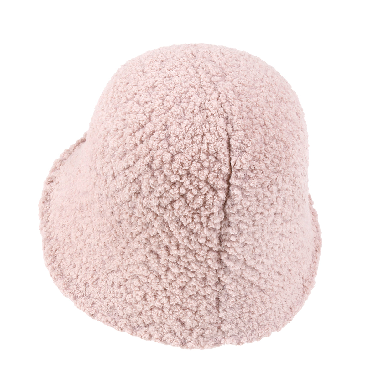 ililily Bell Shape Knitted Sherpa Fur Bucket Hat Soft Winter Fedora Hat