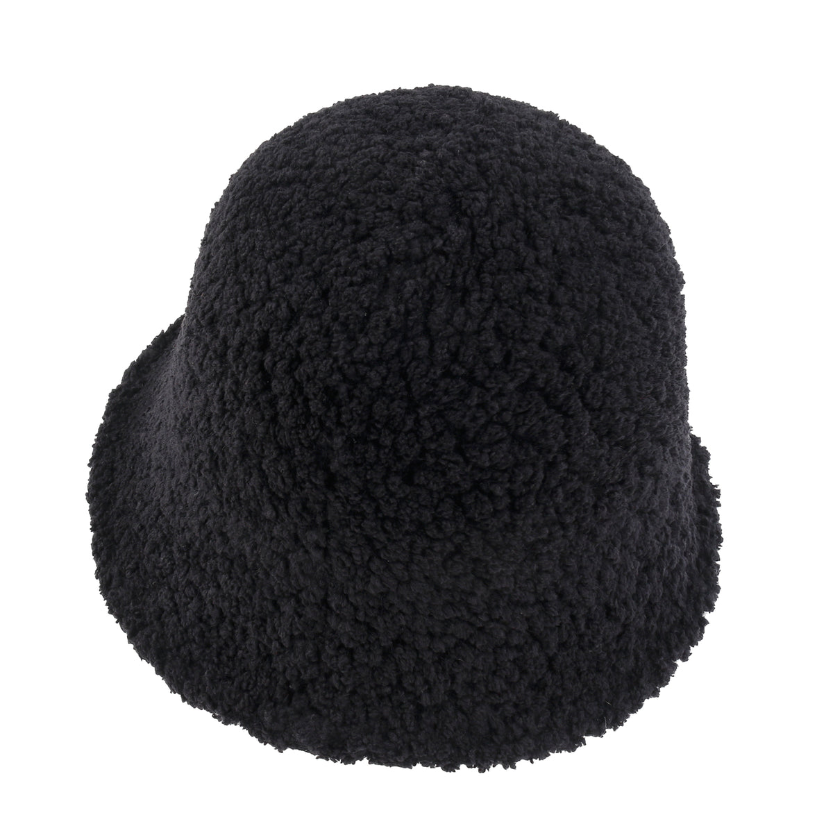 ililily Bell Shape Knitted Sherpa Fur Bucket Hat Soft Winter Fedora Hat