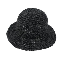 ililily Raffia Straw Feminine Sun Bonnet Hat Classic Crochet Bucket Hat