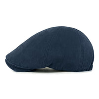 ililily Cotton Washed Flat Cap Cabbie Hat Gatsby Ivy Irish Hunting Newsboy Stretch fit
