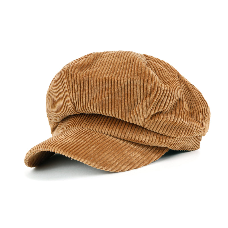ililily Washed Cotton Newsboy Cabbie Cap Corduroy Duck Bill  display picture 1