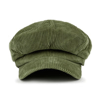 ililily Washed Cotton Newsboy Cabbie Cap Corduroy Duck Bill Flat Hunting Hat