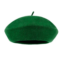 ililily Solid Color Wool Blended French Beret Artist Flat Warm Winter Hat