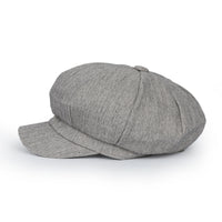 ililily Washed Cotton Newsboy Cabbie Cap Herringbone Duck Bill Flat Hunting Hat