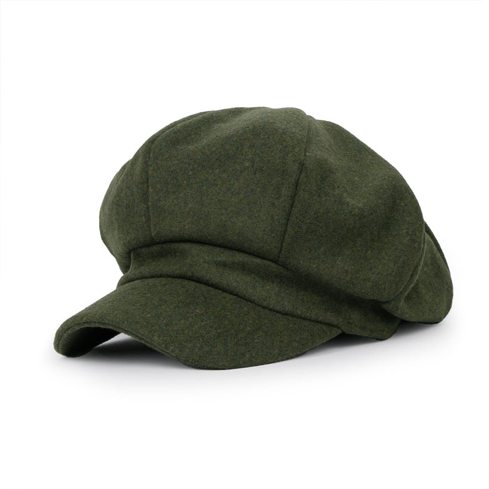 ililily Wool Blend Newsboy Cabbie Cap Baker Boy Ivy Duck Bill Flat Hunting Hat