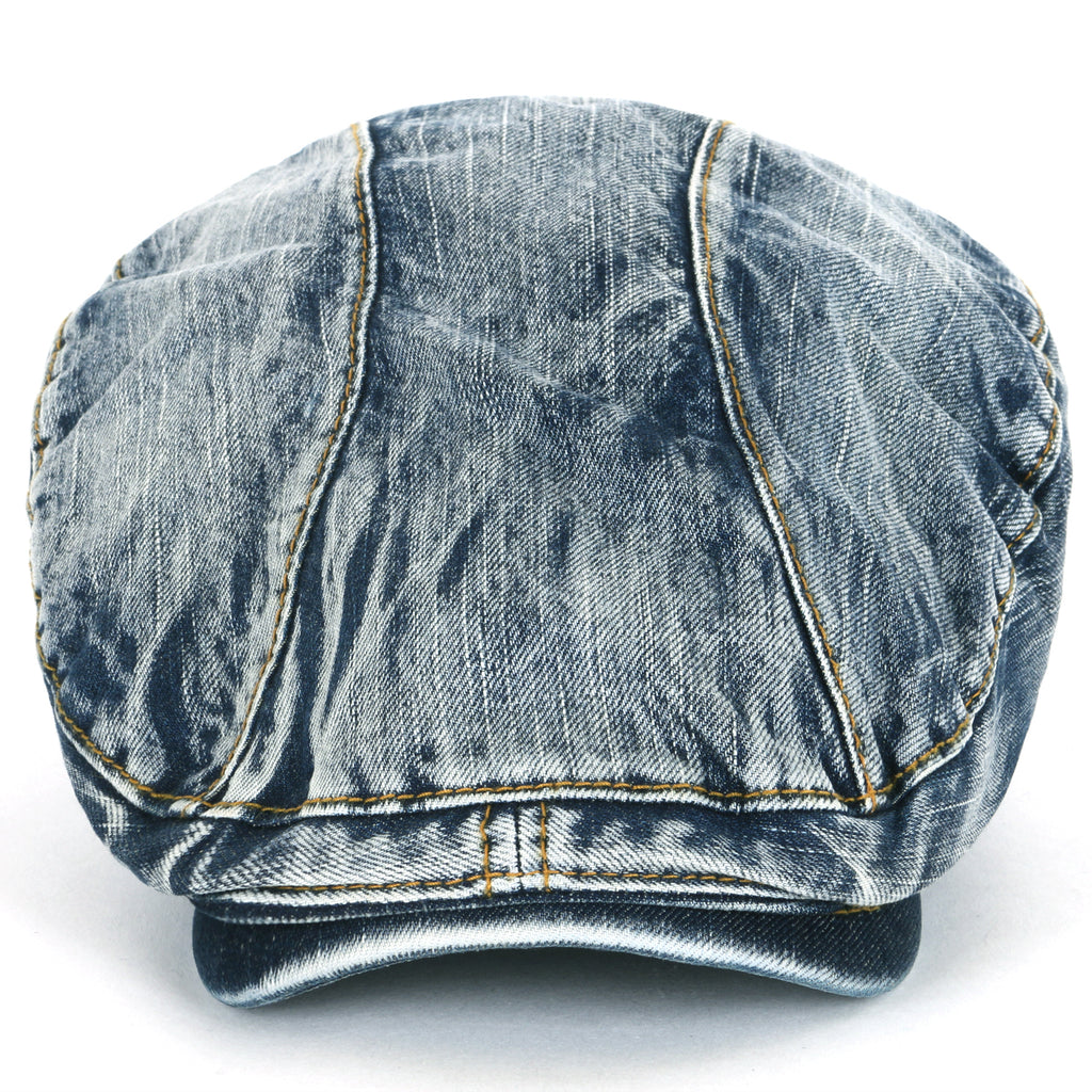 ililily Denim Newsboy Flat Cap Gatsby Ivy Irish Cabbie Driver Hunting Hat