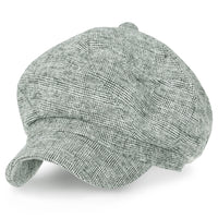 ililily 6-Pannel District Check Newsboy Cabbie Cap Wool Duck Bill Hunting Hat