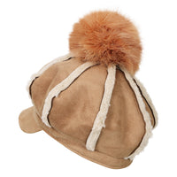 ililily 8-Pannel Solid Color Newsboy Cabbie Cap Suede Duck Bill Flat Hunting Hat