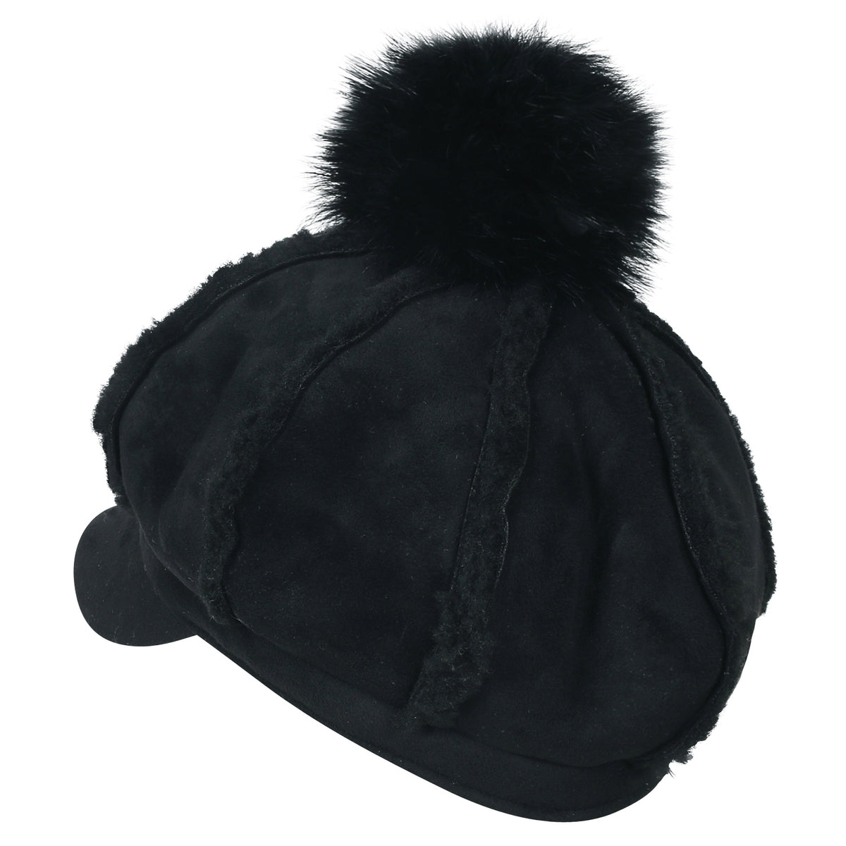 ililily 8-Pannel Solid Color Newsboy Cabbie Cap Suede Duck Bill Flat Hunting Hat
