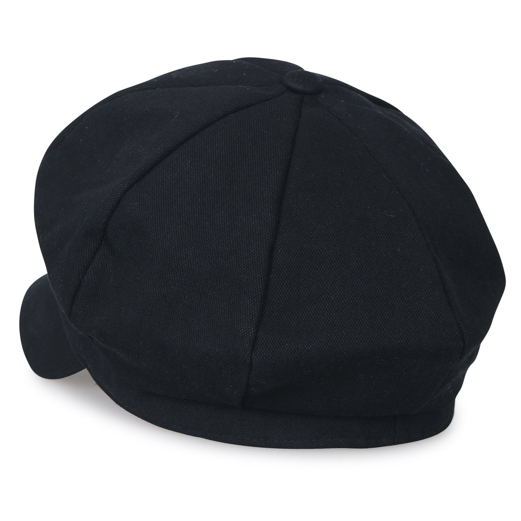 ililily 8-Panel Solid Color Newsboy Cabbie Cap Duck Bill Flat Hunting Hat