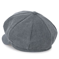 ililily 8-Panel Solid Color Newsboy Cabbie Cap Duck Bill Flat Hunting Hat