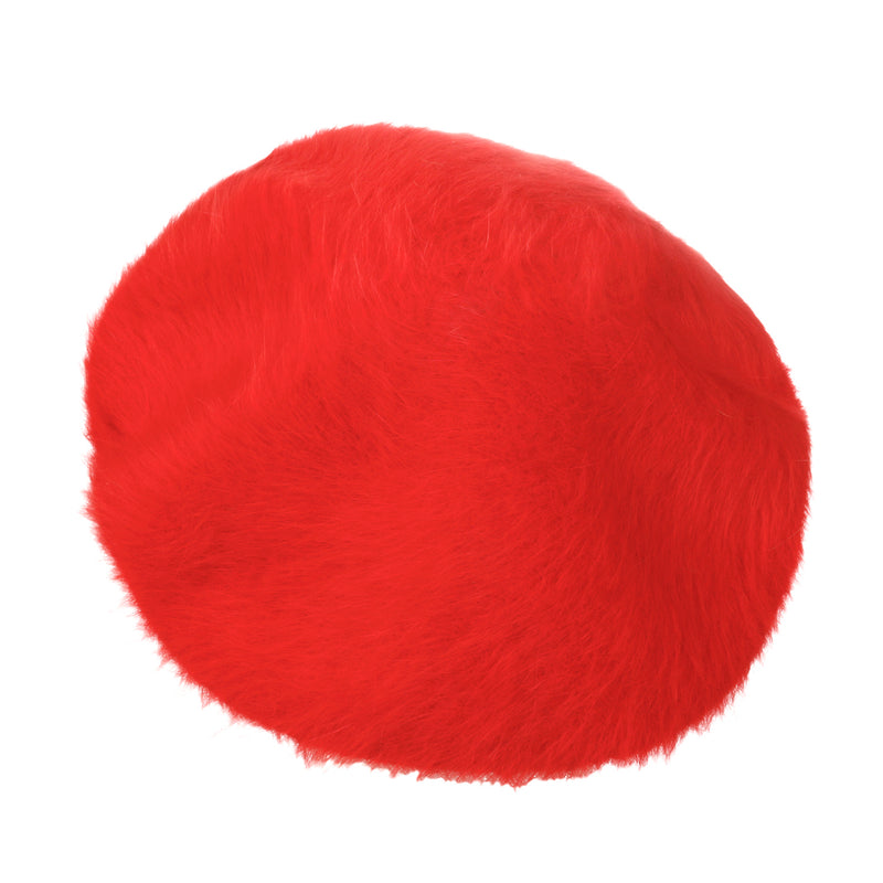 ililily Solid Color Angora French Beret Furry Artist Flat Winter Hat