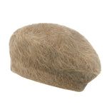 ililily Solid Color Angora French Beret Furry Artist Flat Winter Hat