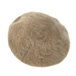 ililily Solid Color Angora French Beret Furry Artist Flat Winter Hat