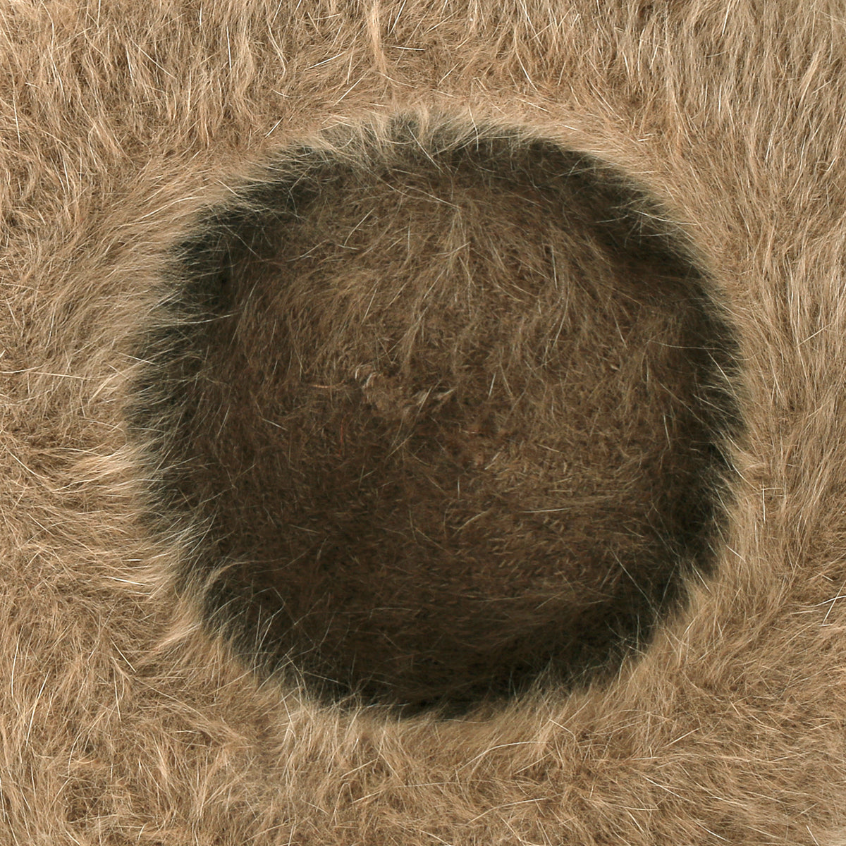 ililily Solid Color Angora French Beret Furry Artist Flat Winter Hat