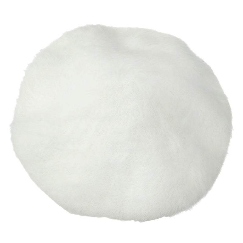 ililily Solid Color Angora French Beret Furry Artist Flat Winter Hat