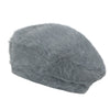 ililily Solid Color Angora French Beret Furry Artist Flat Winter Hat