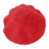 ililily Solid Color Angora French Beret Furry Artist Flat Winter Hat