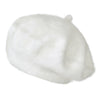 ililily Solid Color Angora French Beret Furry Artist Flat Winter Hat