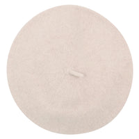 ililily Solid Color Wool Blended French Beret Furry Artist Flat Winter Hat