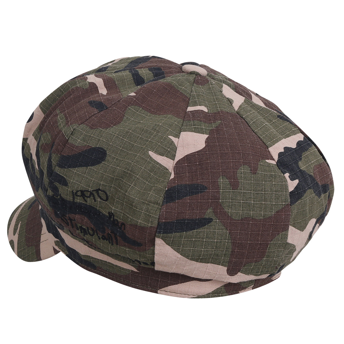 ililily 8-Panel Camouflage Cotton Newsboy Cabbie Cap Duck Bill Flat Hunting Hat