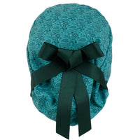 ililily Satin Lined Cute Scrub Cap with Ponytail Ribbon