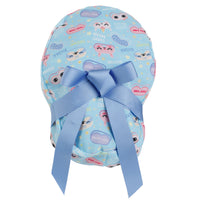ililily Satin Lined Cute Scrub Cap with Ponytail Ribbon