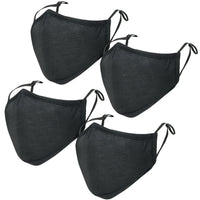 ililily Black Cotton Washable Nose Wired Face Mask Filter Pocket Wide Cover With Filter