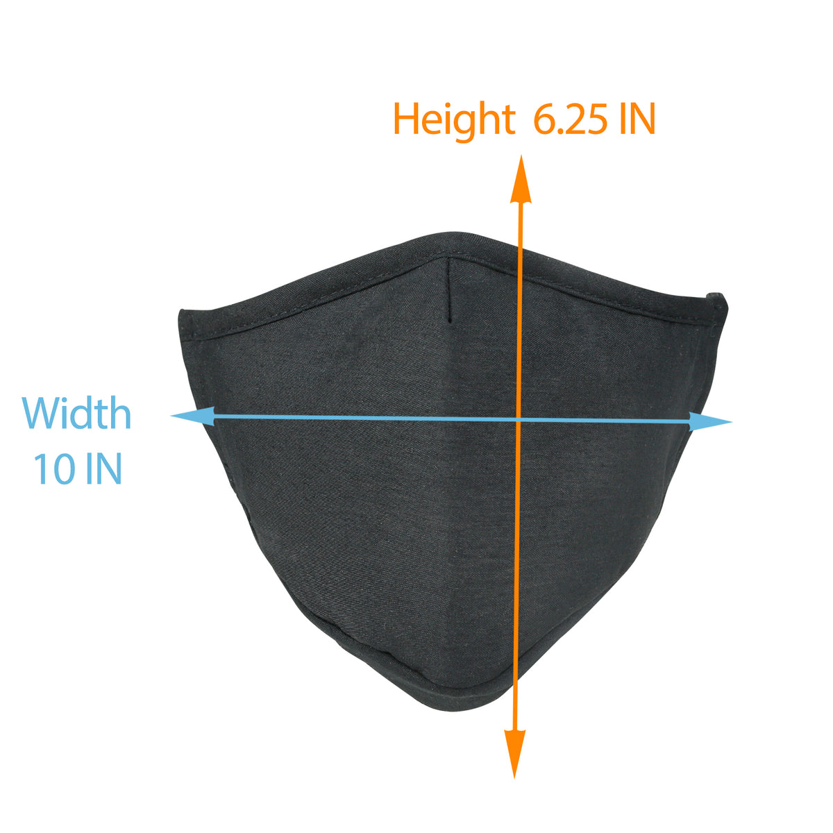 ililily Black Cotton Washable Nose Wired Face Mask Filter Pocket Wide Cover With Filter