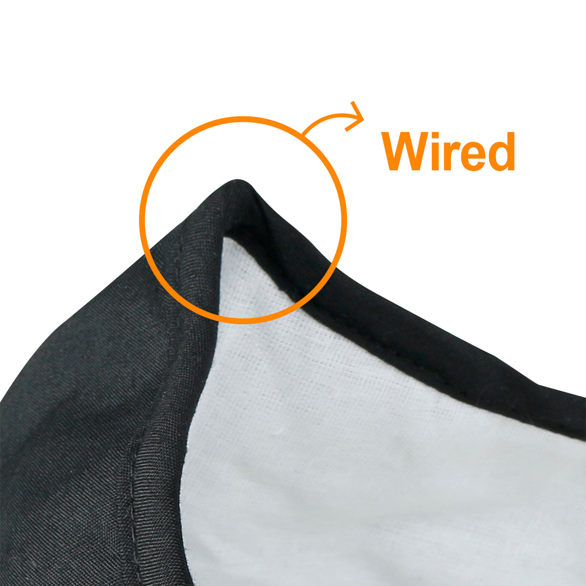 ililily Black Cotton Washable Nose Wired Face Mask Filter Pocket Wide Cover With Filter